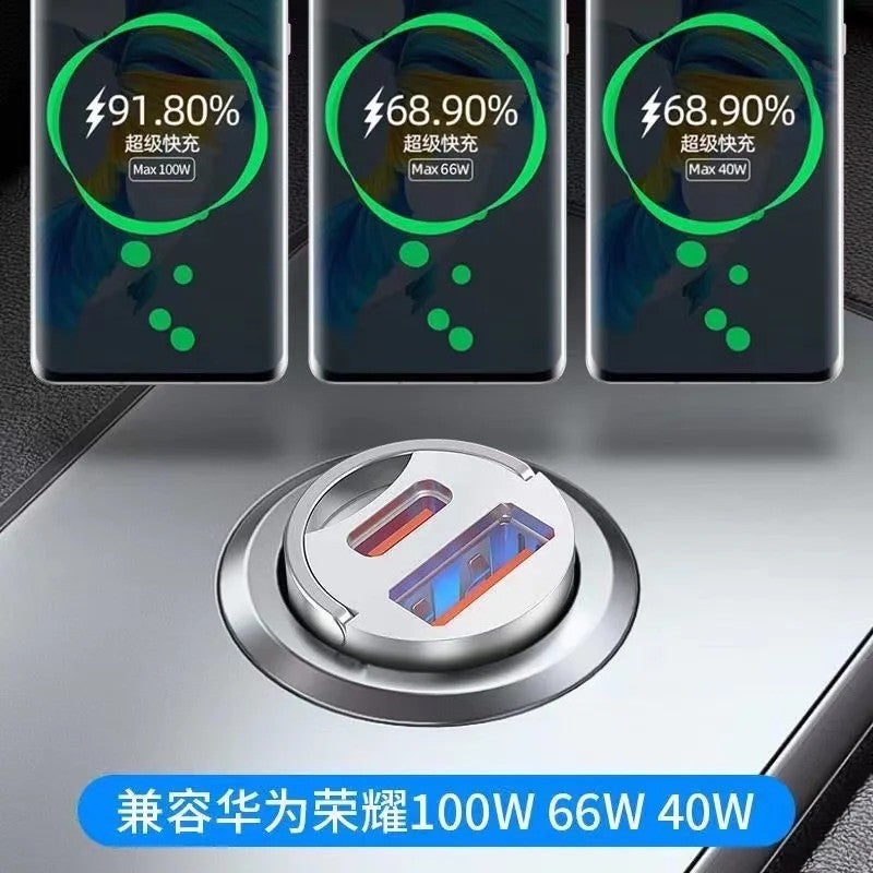 Bluejw 100W USB C Car Charger, PD Fast Charging Automobile Charger, Super Flash Hidden Phone Charger - Image 4